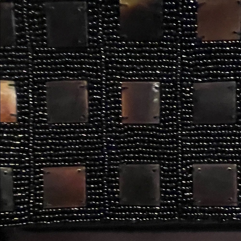 Vintage hand beaded Chic Black and Brown Hand Beaded Shoulder Bag - Picture 16 of 16